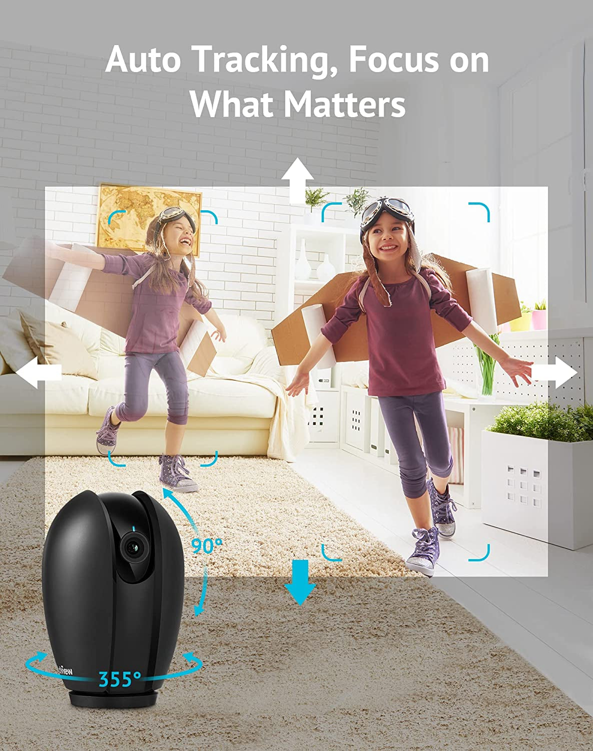 Baby Monitor with Phone App (2 Pack), 1080P Wifi Pet Camera Indoor, 360° Home Security Camera with Motion & Sound Detection, Two-Way Audio, Night Vision, Local & Cloud Storage, Works with Alexa