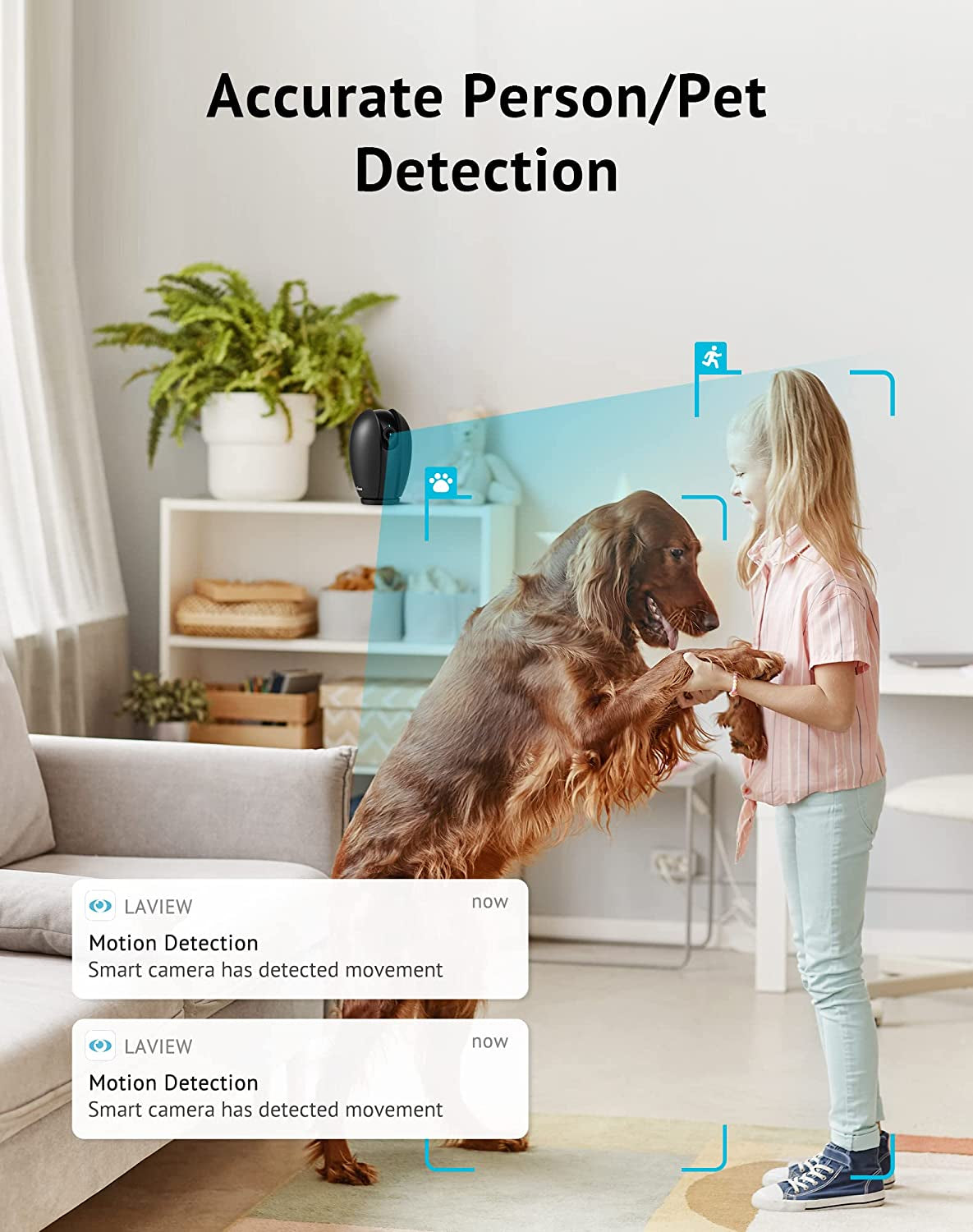 Baby Monitor with Phone App (2 Pack), 1080P Wifi Pet Camera Indoor, 360° Home Security Camera with Motion & Sound Detection, Two-Way Audio, Night Vision, Local & Cloud Storage, Works with Alexa